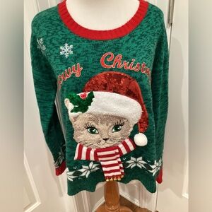 UGLY MEOWY CHRISTMAS SWEATER NWOT SZ M